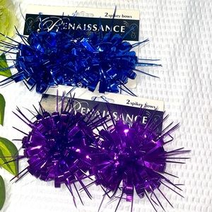 Vintage Renaissance 4 Spikes Bows Party Decorations Purple & Blue